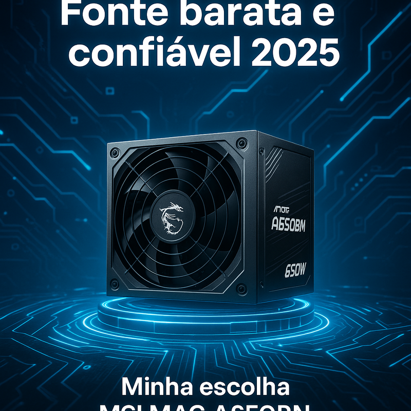 Fonte de alimentação barata e confiável para upgrades em 2026: minha escolha MSI MAG A650BN
