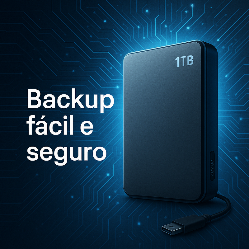 HD Externo portátil de 1TB: a solução prática para backups e mobilidade em 2026
