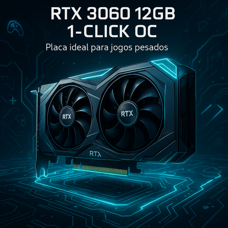 RTX 3060 12GB 1-CLICK OC: Placa de vídeo nova para quem quer rodar jogos pesados em 2026