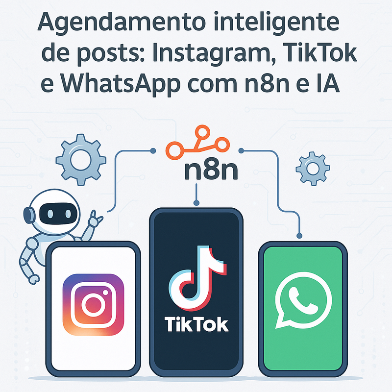 Agendamento inteligente de posts no Instagram, TikTok e WhatsApp com n8n e IA