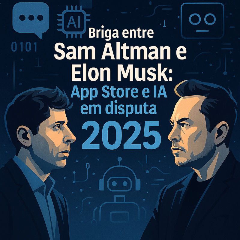 Briga entre Sam Altman e Elon Musk: App Store e IA em disputa em 2026