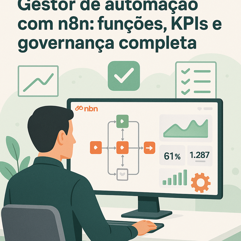 Gestor de automação com n8n: funções, KPIs e governança completa