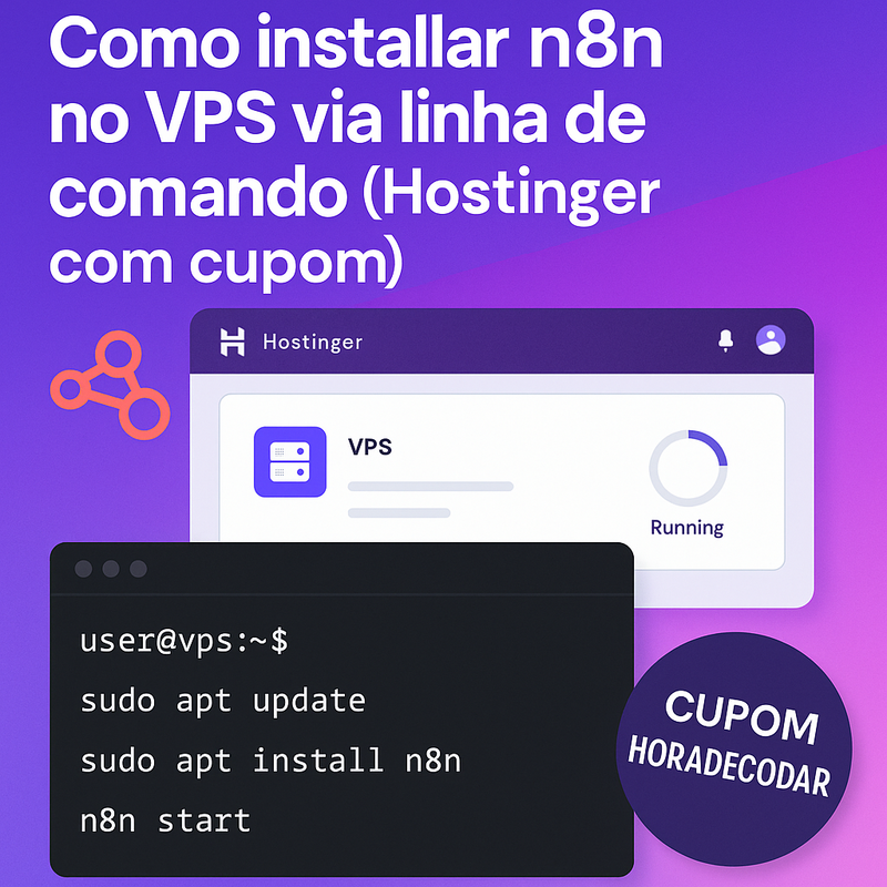 Como instalar n8n no VPS via linha de comando (Hostinger com cupom)