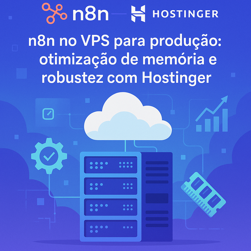 n8n no VPS para produção: otimização de memória e robustez com Hostinger
