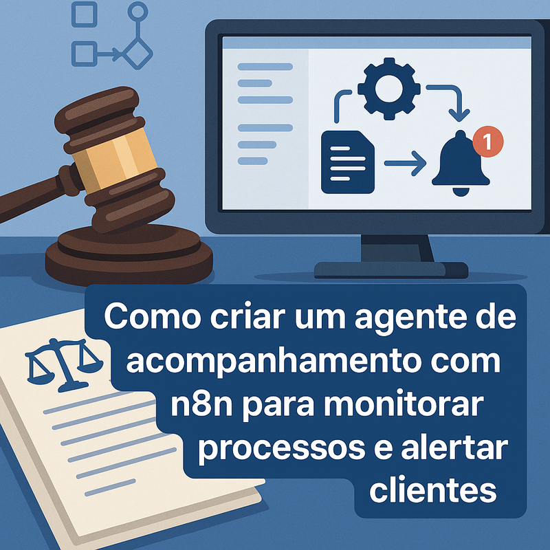 Como criar um agente de acompanhamento processual com n8n para monitorar processos e alertar clientes