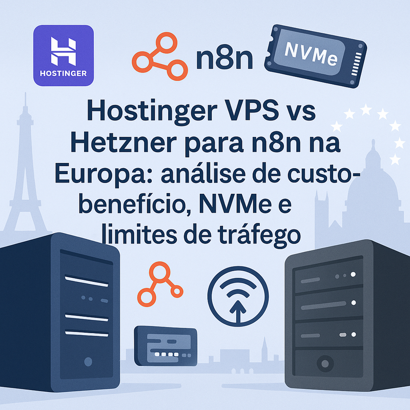 Hostinger VPS vs Hetzner para n8n na Europa: análise de custo-benefício, NVMe e limites de tráfego