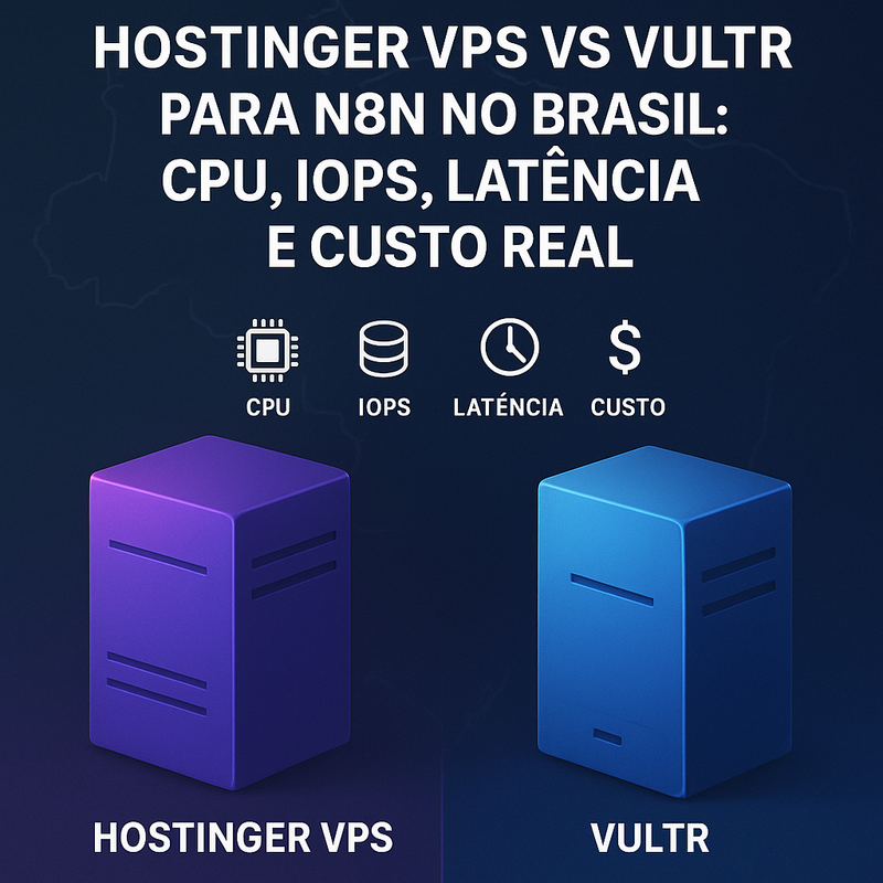 Hostinger VPS vs Vultr para n8n no Brasil: CPU, IOPS, Latência e Custo Real