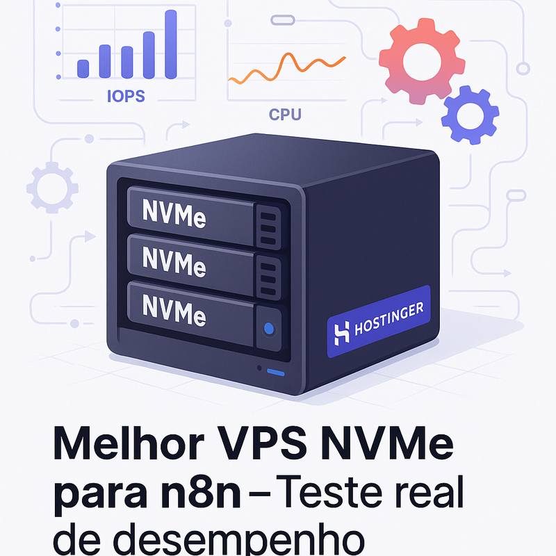 Melhor VPS NVMe para n8n: 3 opções testadas em IOPS, CPU e rede