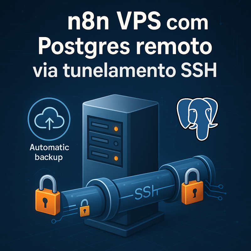 n8n VPS com Postgres remoto via tunelamento SSH: segurança e backups