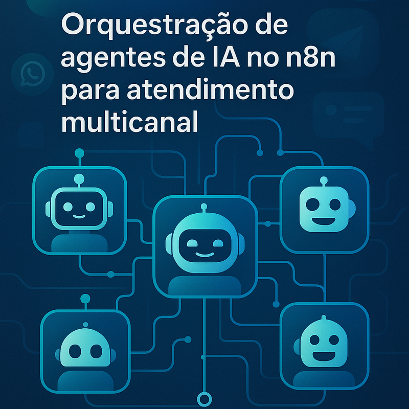 Orquestração de agentes de IA no n8n para atendimento multicanal