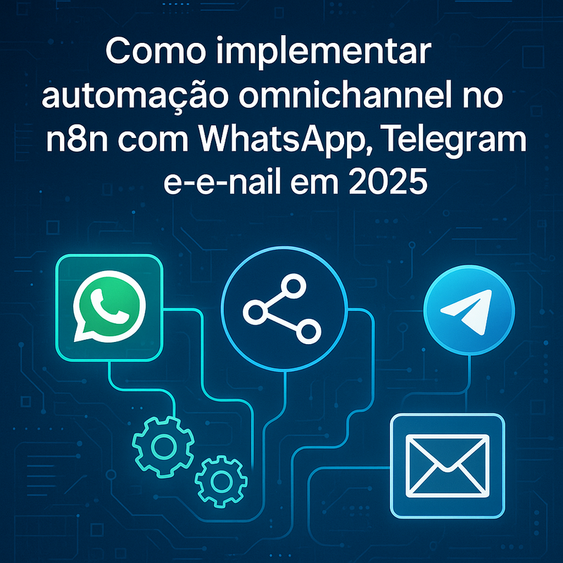 Como implementar automação omnichannel no n8n com WhatsApp, Telegram e e-mail em 2026
