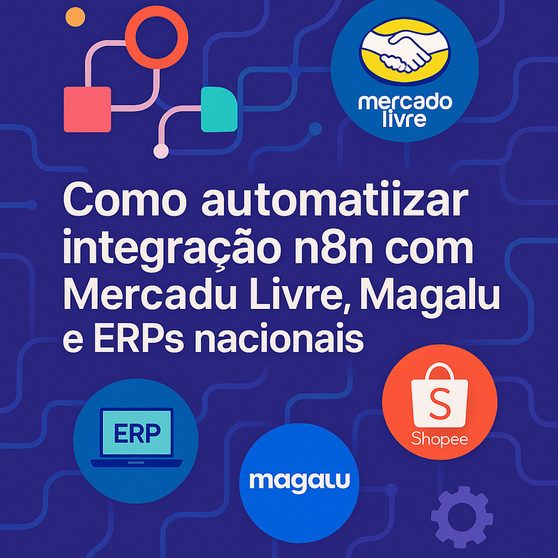 Como automatizar integração n8n com Mercado Livre, Magalu, Shopee e ERPs nacionais