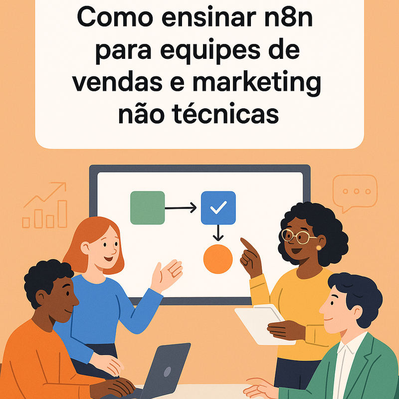 Como ensinar n8n para equipes de vendas e marketing não técnicas
