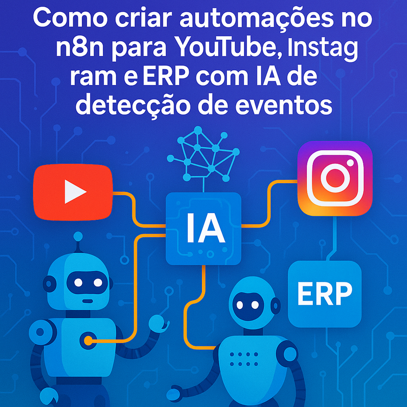 Como criar automações no n8n para YouTube, Instagram e ERP com IA de detecção de eventos