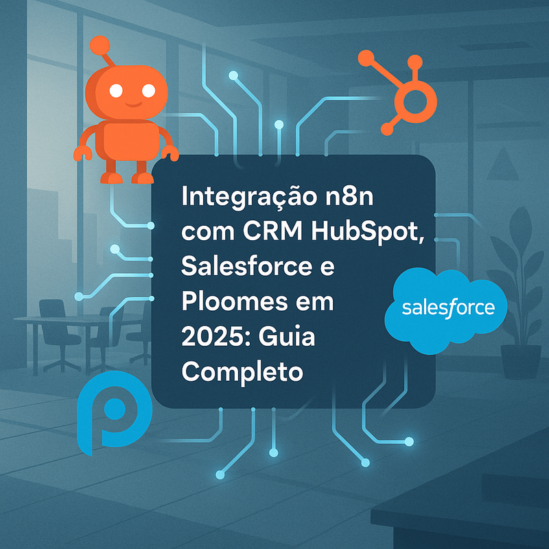Integração n8n com CRM HubSpot, Salesforce e Ploomes em 2026: guia completo