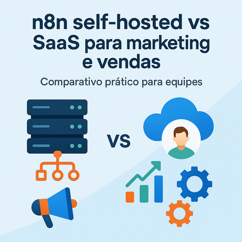 n8n self-hosted vs SaaS para marketing e vendas: comparativo prático
