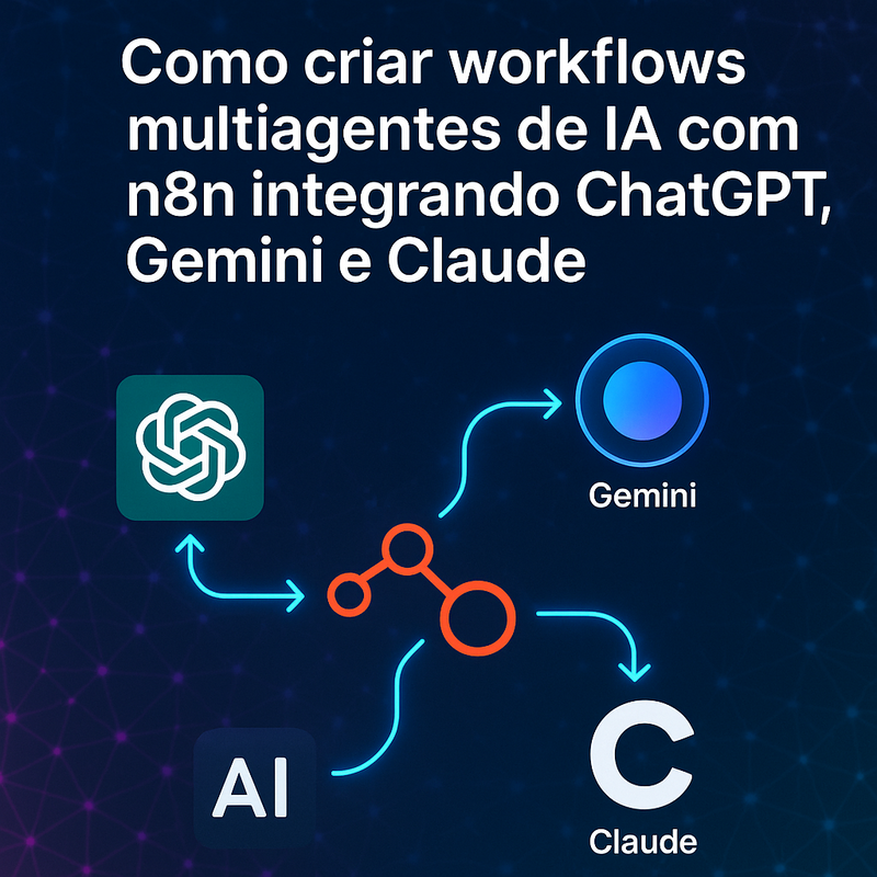 Como criar workflows multiagentes de IA com n8n integrando ChatGPT, Gemini e Claude